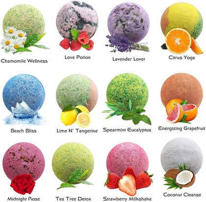 Purelis Organic Men's Bath Bomb Gift Set - 12 Pieces