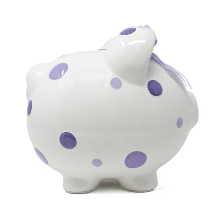 Purple Polka Dot Piggy Bank