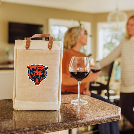 Chicago Bears - Pinot Jute 2 Bottle Insulated Wine Bag
