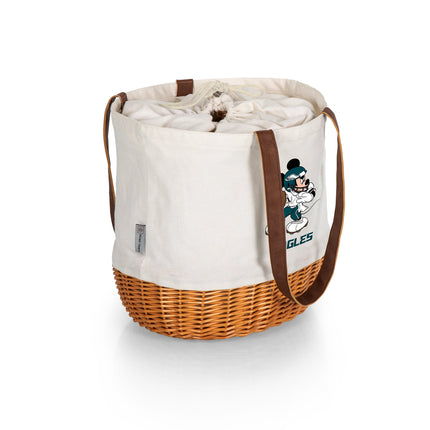 Philadelphia Eagles Mickey Mouse - Coronado Canvas and Willow Basket Tote