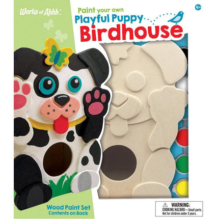 Playful Puppy Birdhouse Wood Craft & Paint Kit