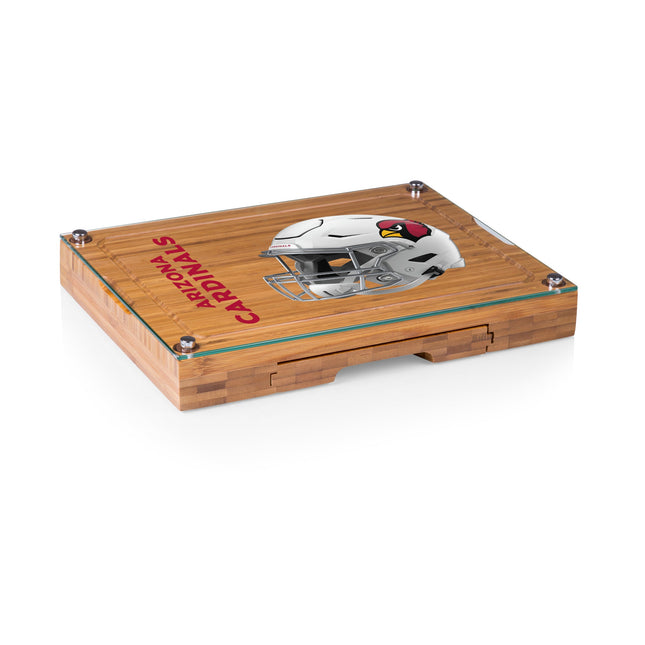 Arizona Cardinals - Concerto Glass Top Cheese Cutting Board & Tools Set