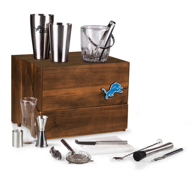Detroit Lions Madison Acacia Tabletop Bar Set
