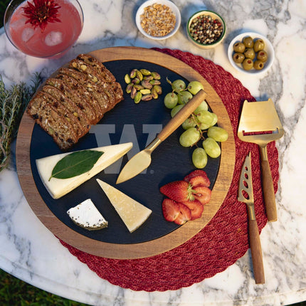 Washington Huskies Acacia & Slate Serving Board with Cheese Tools