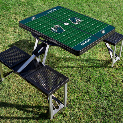 Philadelphia Eagles Football Field - Picnic Table Portable Folding Table with Seats
