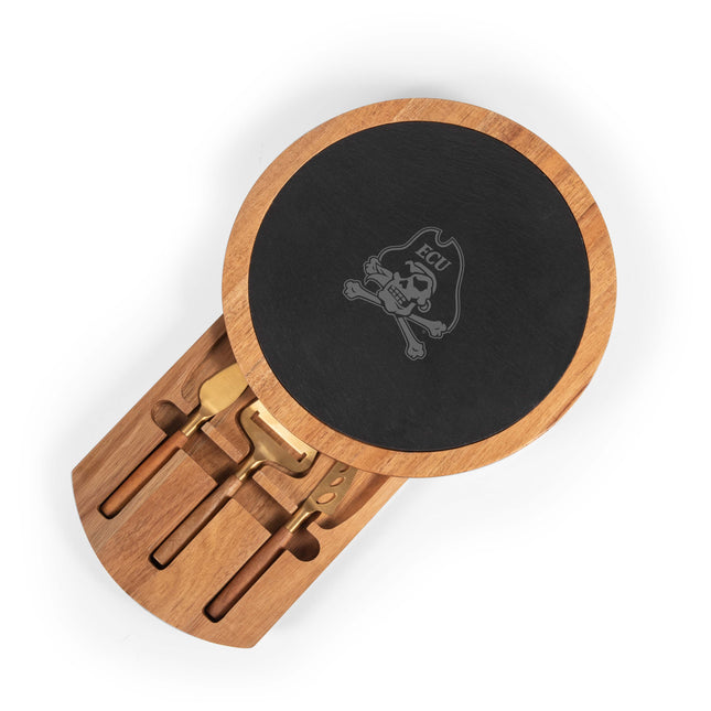 East Carolina Pirates Acacia & Slate Serving Board with Cheese Tools