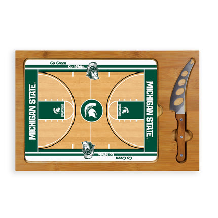 Michigan State Spartans Basketball Court Cutting Board & Knife Set