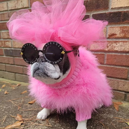 Haute Couture Feathered Luxury Pet Sweater
