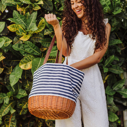 Coronado Canvas and Willow Basket Tote