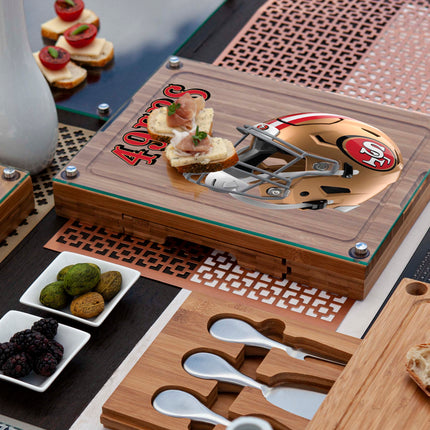 San Francisco 49ers - Concerto Glass Top Cheese Cutting Board & Tools Set