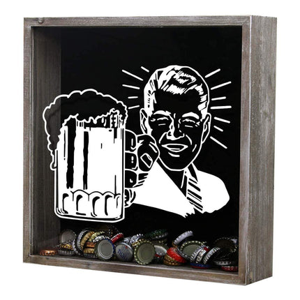 Retro Craft Beer Cap Shadow Box
