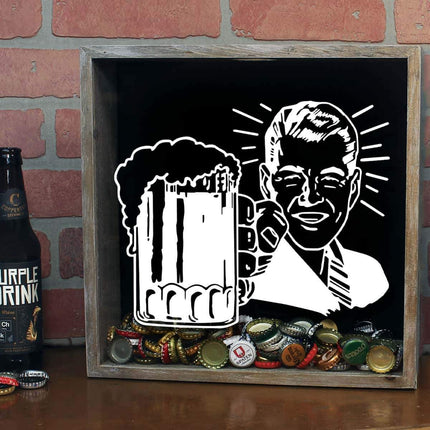 Retro Craft Beer Cap Shadow Box