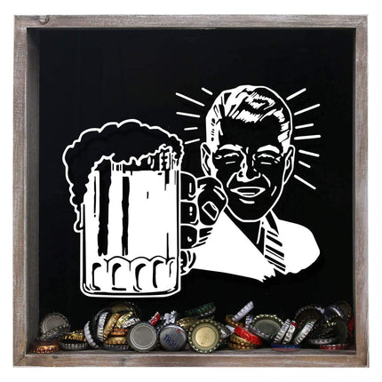 Retro Craft Beer Cap Shadow Box