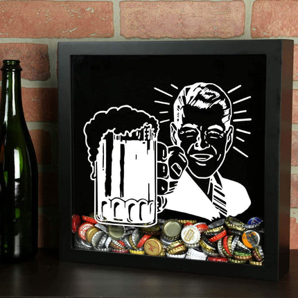 Retro Craft Beer Cap Shadow Box