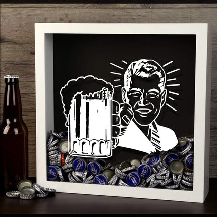 Retro Craft Beer Cap Shadow Box