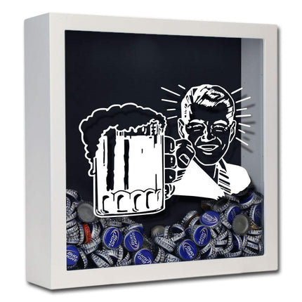 Retro Craft Beer Cap Shadow Box