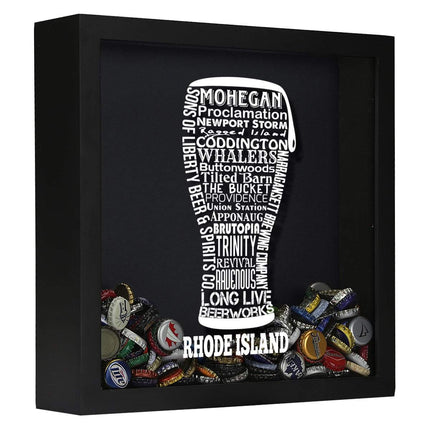 Rhode Island Beer Typography Shadow Box
