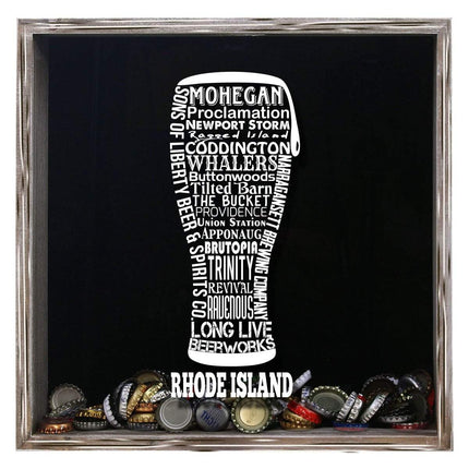 Rhode Island Beer Typography Shadow Box