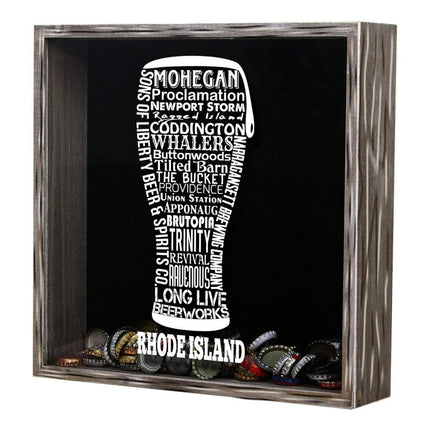 Rhode Island Beer Typography Shadow Box