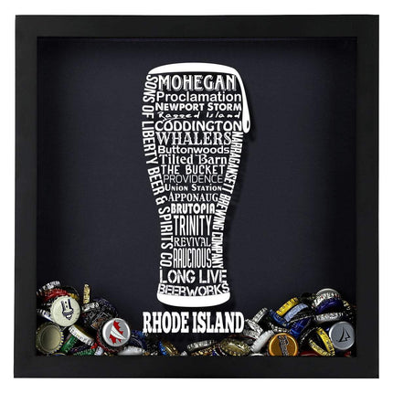 Rhode Island Beer Typography Shadow Box