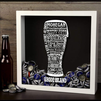 Rhode Island Beer Typography Shadow Box