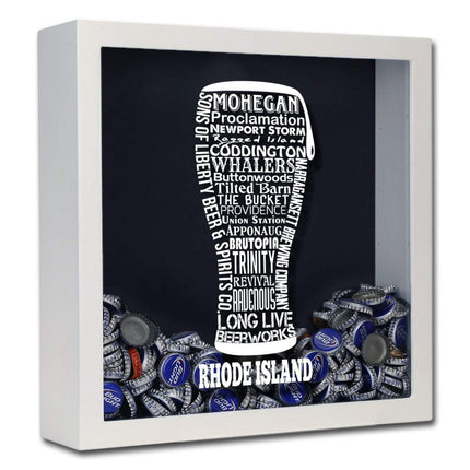 Rhode Island Beer Typography Shadow Box