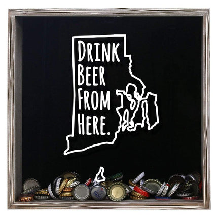 Rhode Island Drink Beer From Here Beer Cap Shadow Box