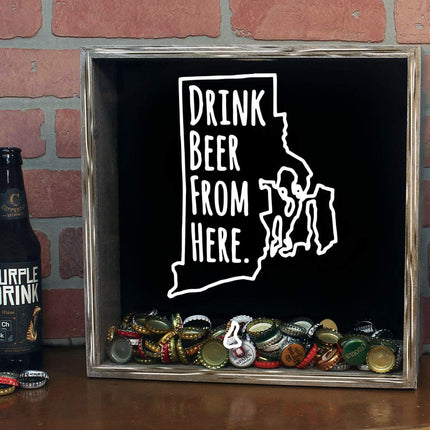 Rhode Island Drink Beer From Here Beer Cap Shadow Box
