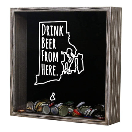 Rhode Island Drink Beer From Here Beer Cap Shadow Box
