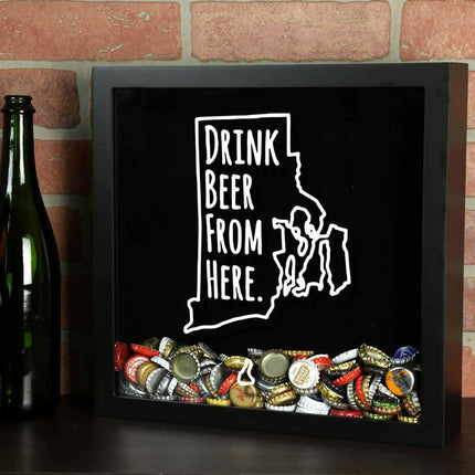 Rhode Island Drink Beer From Here Beer Cap Shadow Box