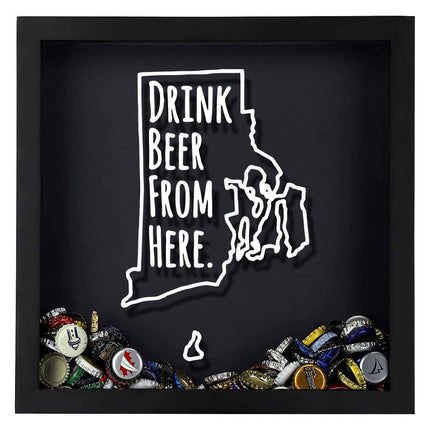 Rhode Island Drink Beer From Here Beer Cap Shadow Box