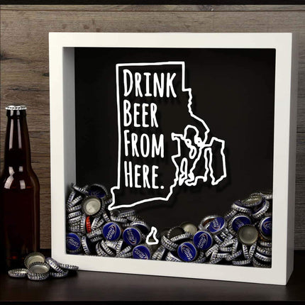 Rhode Island Drink Beer From Here Beer Cap Shadow Box
