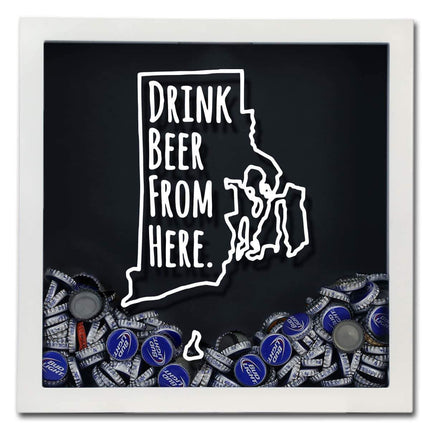 Rhode Island Drink Beer From Here Beer Cap Shadow Box