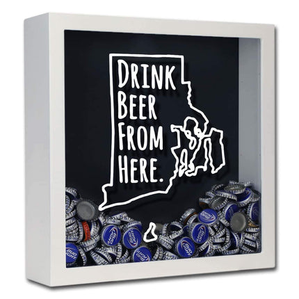 Rhode Island Drink Beer From Here Beer Cap Shadow Box