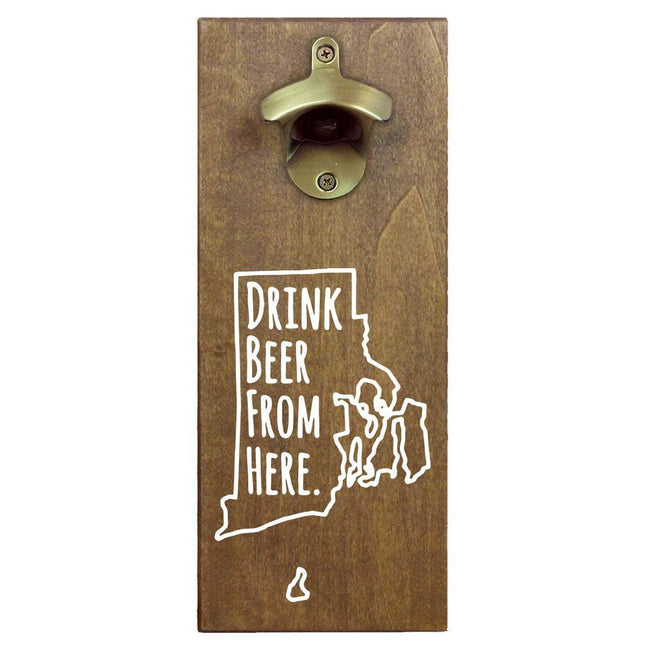 Rhode Island Drink Beer From Here Cap Catching Magnetic Bottle Opener
