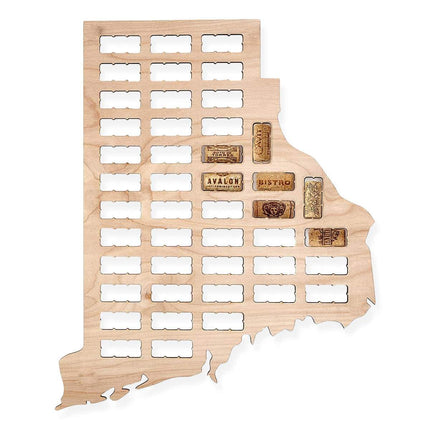 Rhode Island Wine Cork Map