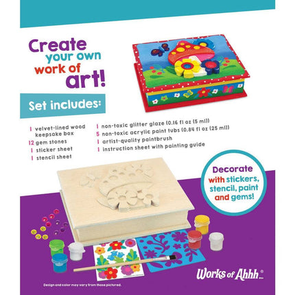 Magic Garden Keepsake Box Wood Craft & Paint Kit