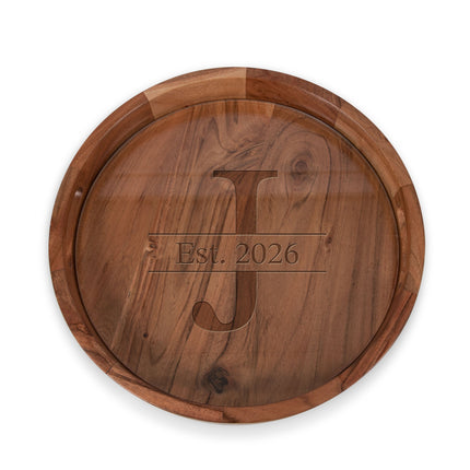 Monogram - Barista Serving Tray with Glass Insert