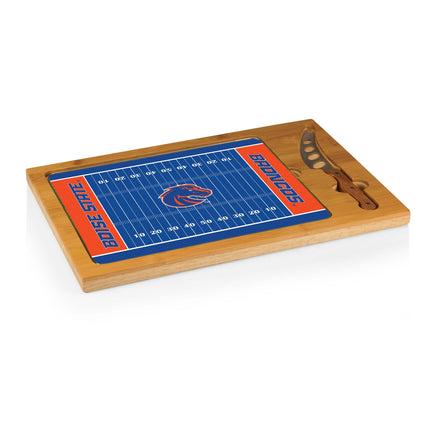 Boise State Broncos Football Field Glass Top Cutting Board & Knife Set