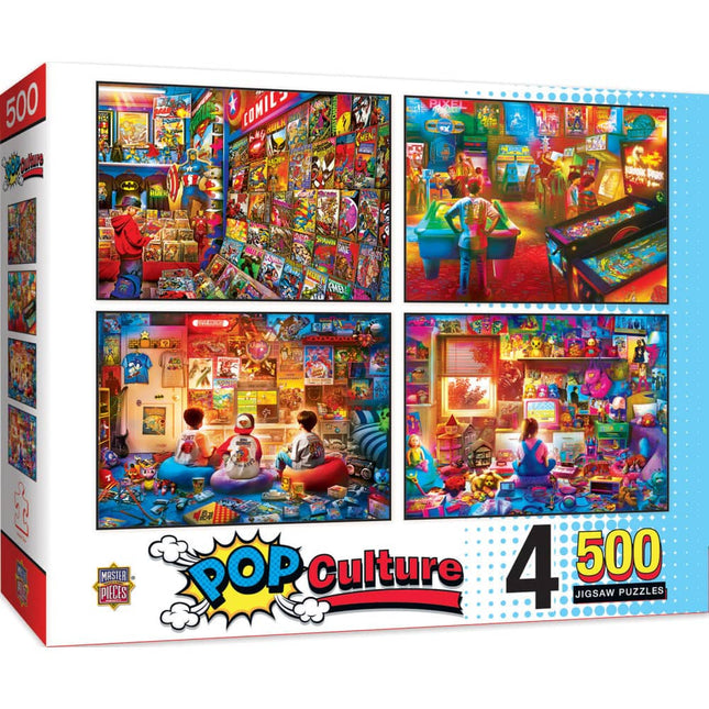 Pop Culture - 500 Piece Jigsaw Puzzles 4 Pack
