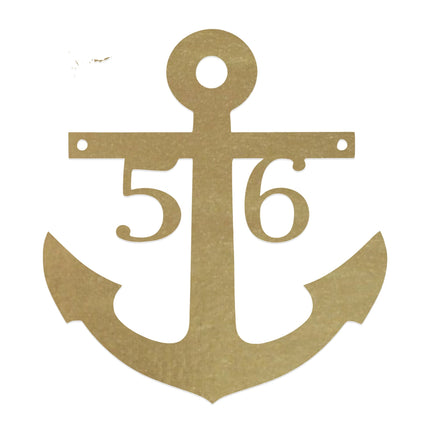 Anchor Address Plaque - Coastal House Numbers Plaque Beach Nautical Decor