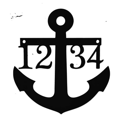 Anchor Address Plaque - Coastal House Numbers Plaque Beach Nautical Decor