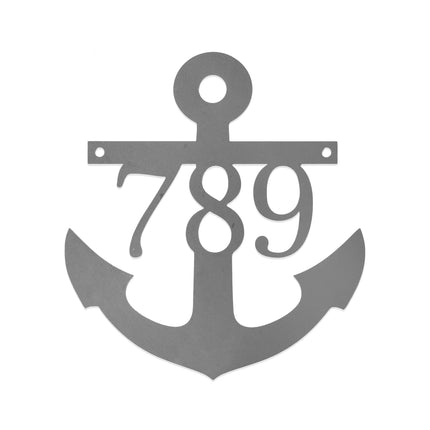 Anchor Address Plaque - Coastal House Numbers Plaque Beach Nautical Decor