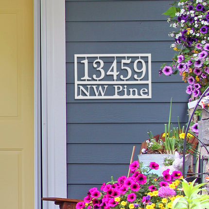 Home Address Plaque - 3 Sizes - Personalized Metal Street Name and House Numbers Sign