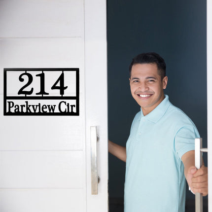 Home Address Plaque - 3 Sizes - Personalized Metal Street Name and House Numbers Sign