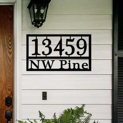 Home Address Plaque - 3 Sizes - Personalized Metal Street Name and House Numbers Sign