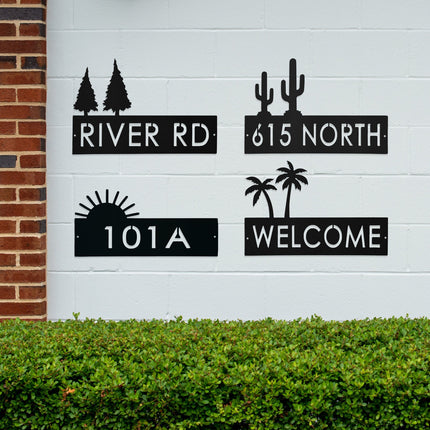 Circular Landscape Address Plaque for House Numbers - 4 Styles