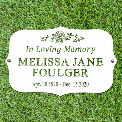 Classic Memorial Plaque - Graveyard Decoration Plaque for Cemetery