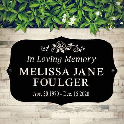 Classic Memorial Plaque - Graveyard Decoration Plaque for Cemetery