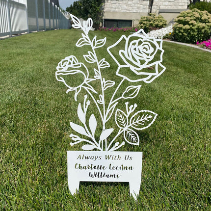 Flower Bouquet Stake - Metal Cutout Memorial Stake for Loved Ones
